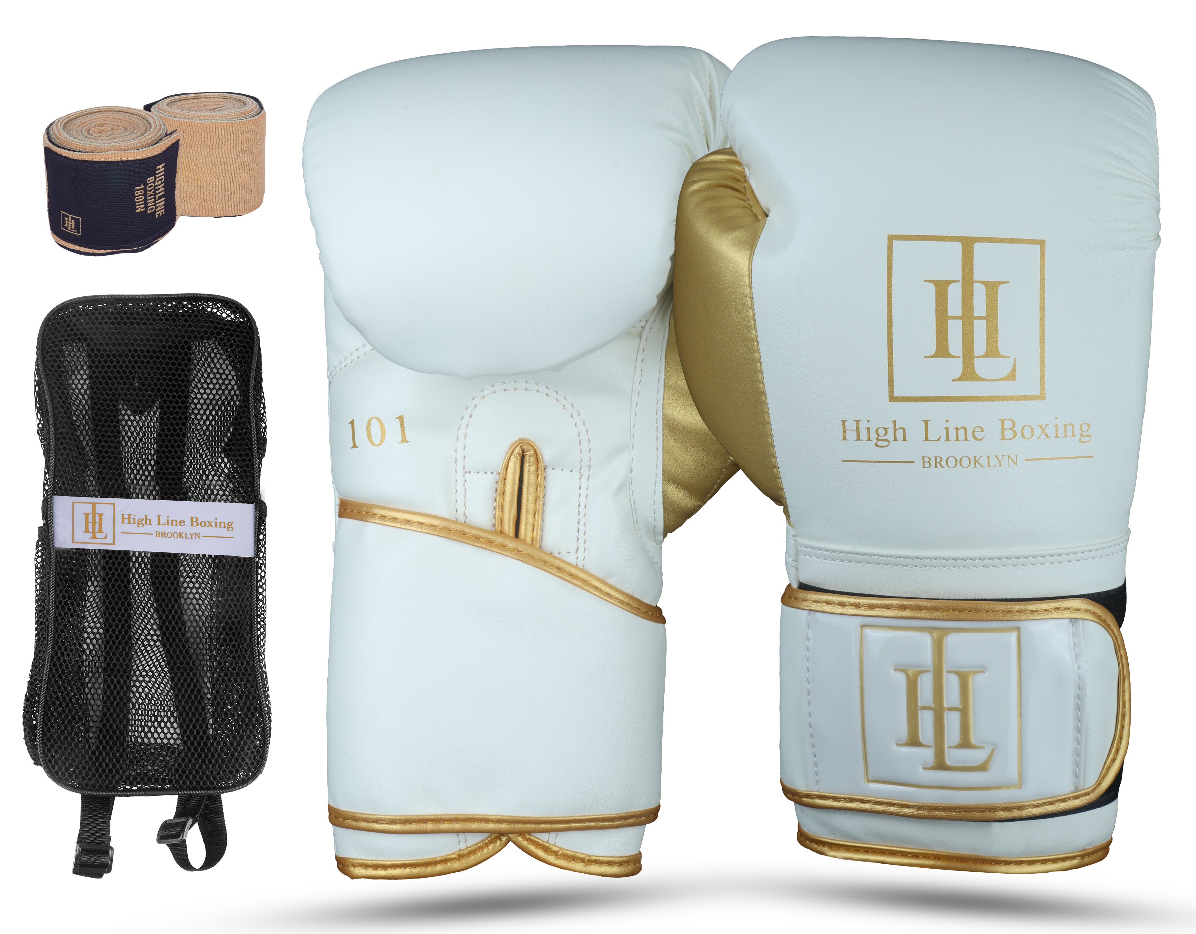 Adult Gloves Essential Series White & Gold