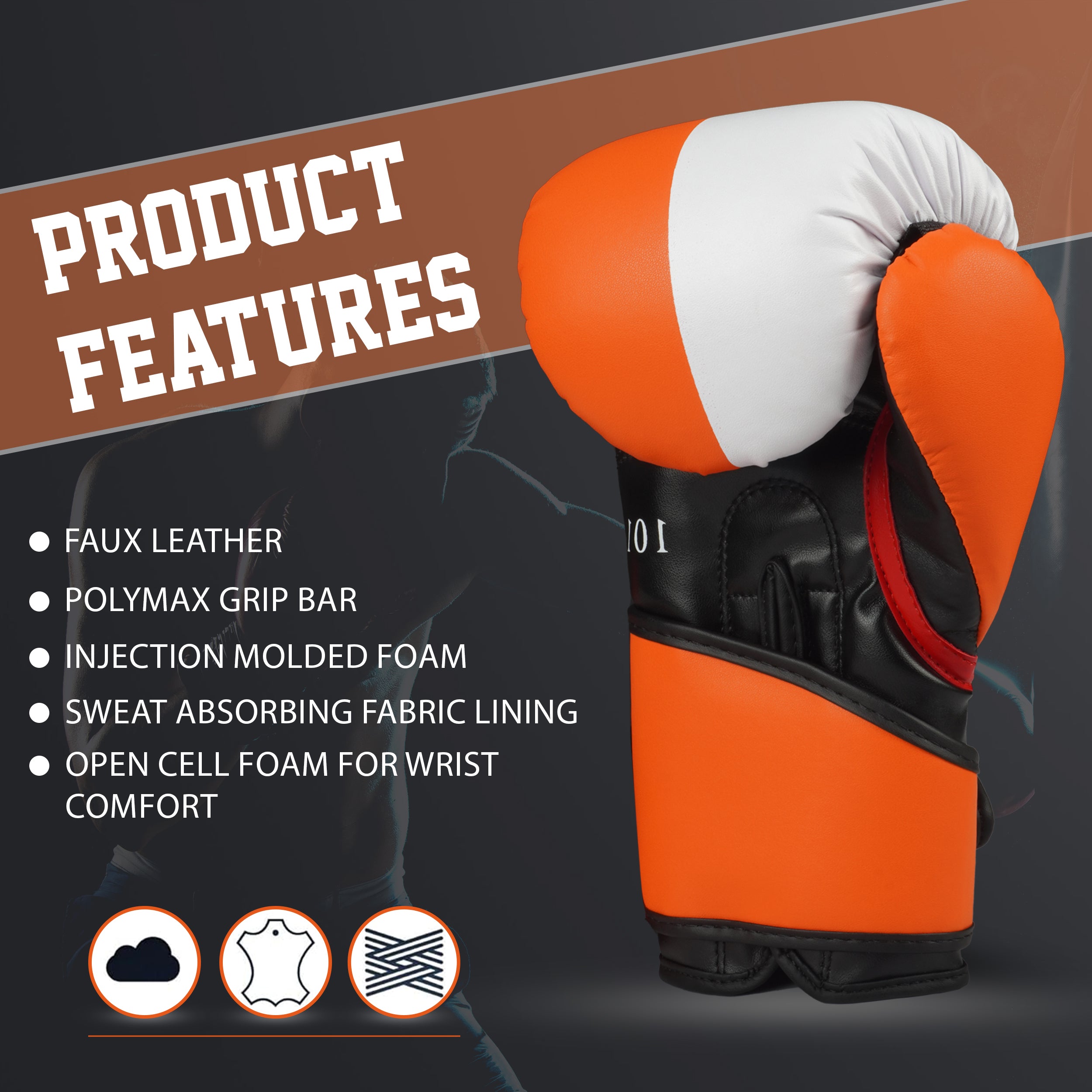 Kids Gloves Essential Series White & Orange