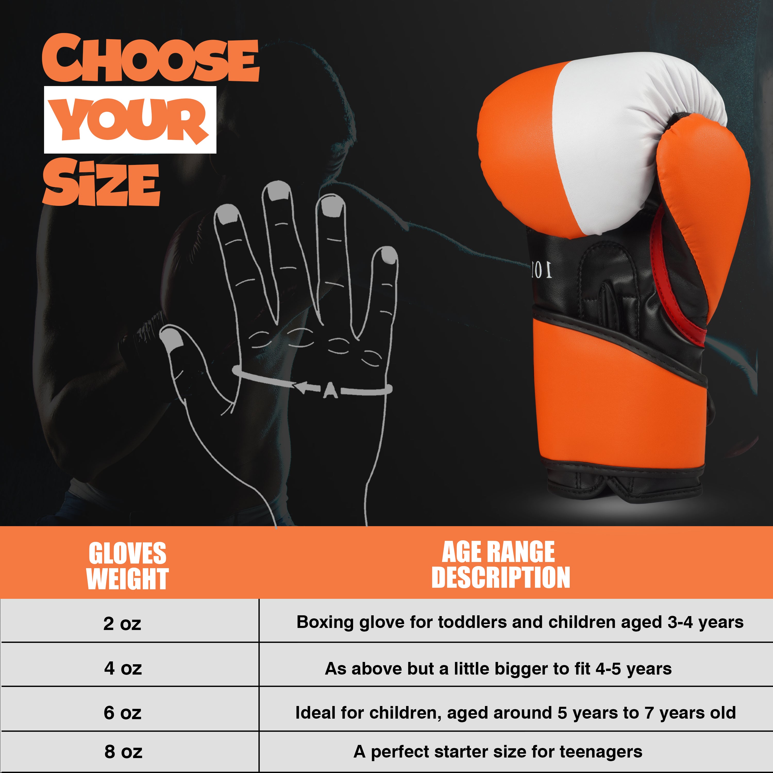Kids Gloves Essential Series White & Orange