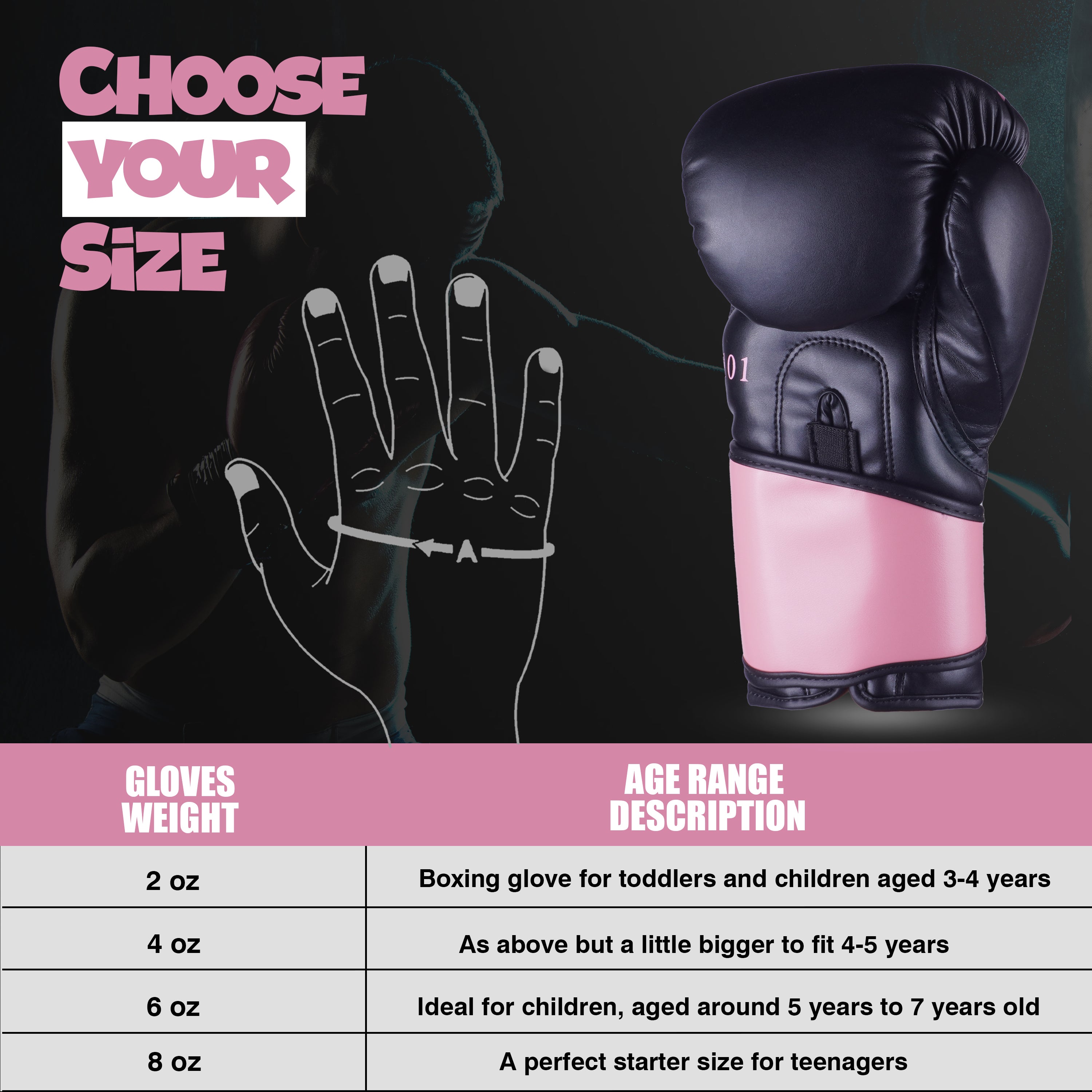 Kids Gloves Essential Series Black & Pink