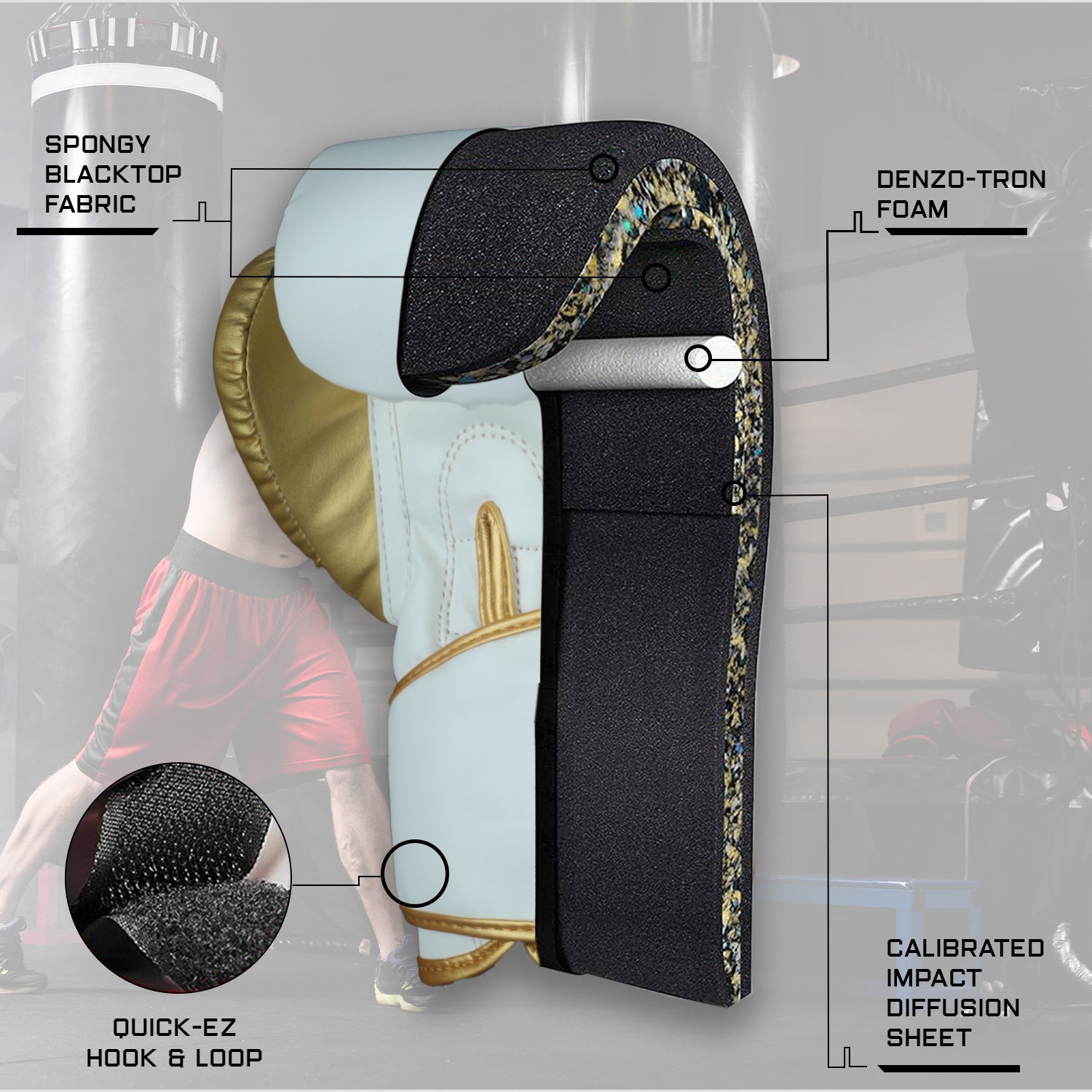 Adult Gloves Essential Series White & Gold